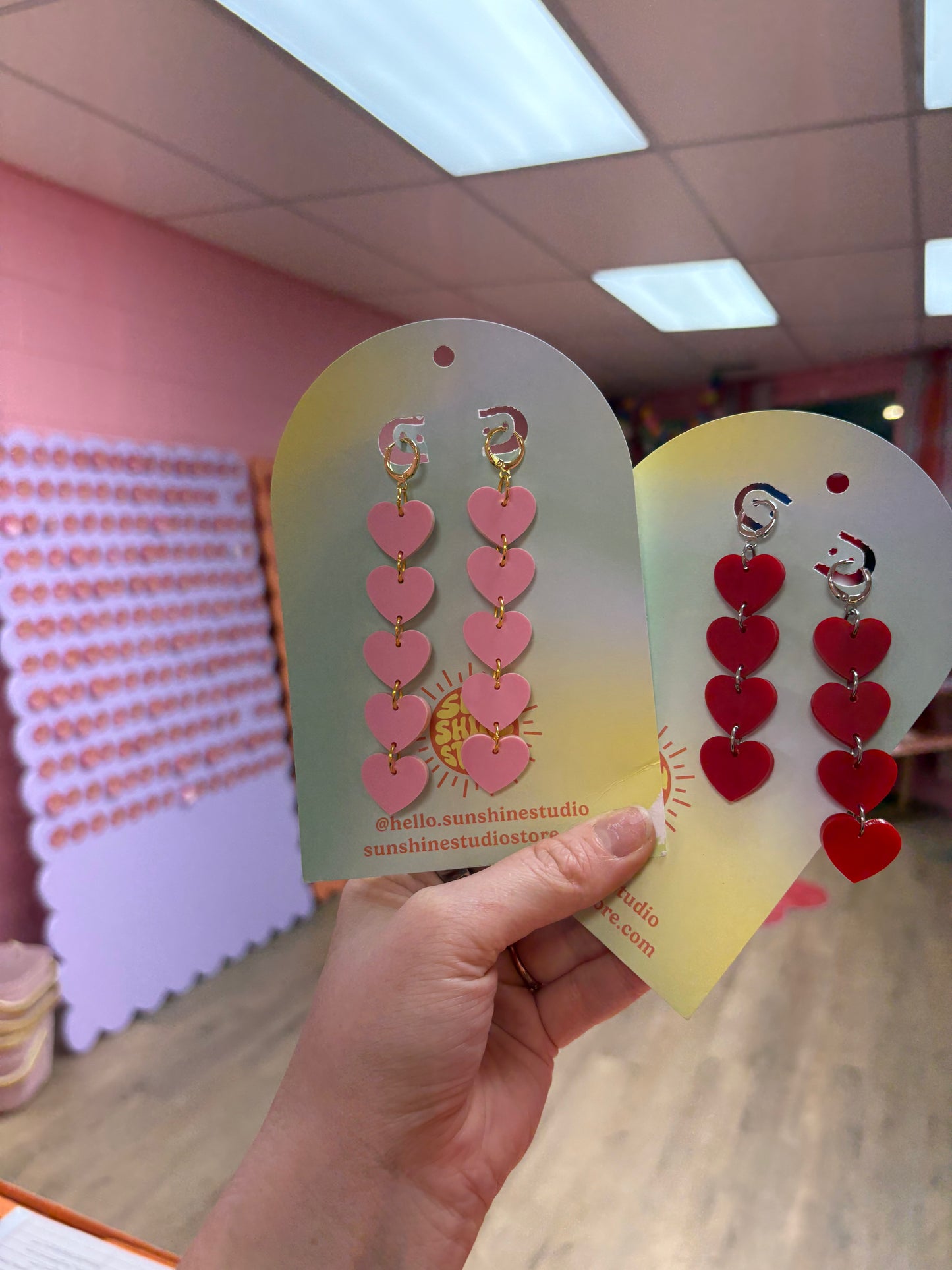 Hearts Forever Acrylic Earrings
