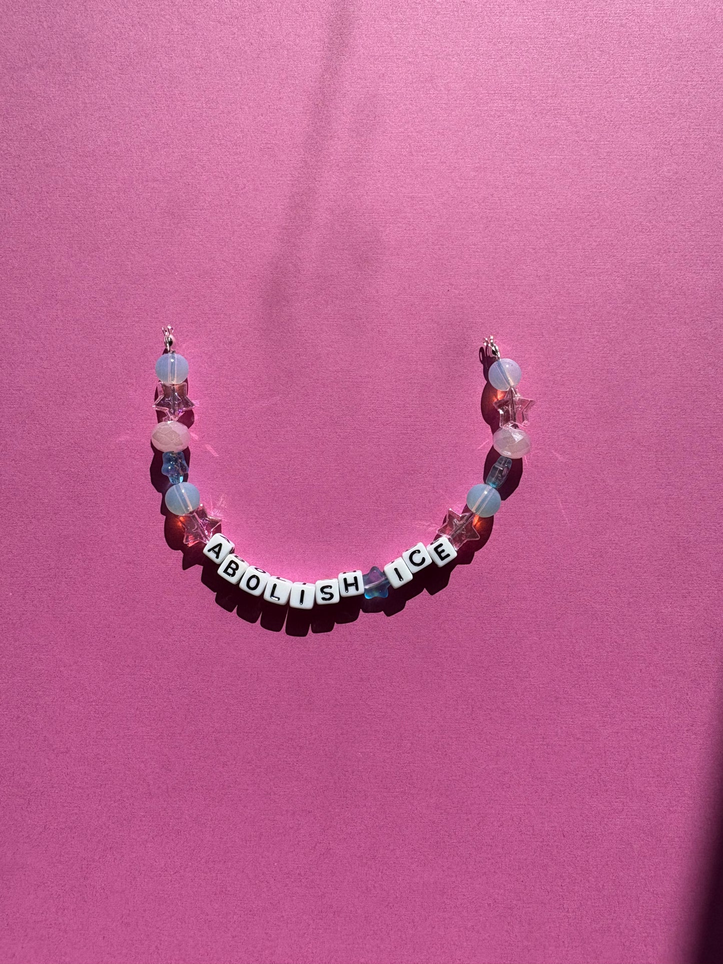 Abolish ICE pink and blue star bracelet or bag charm