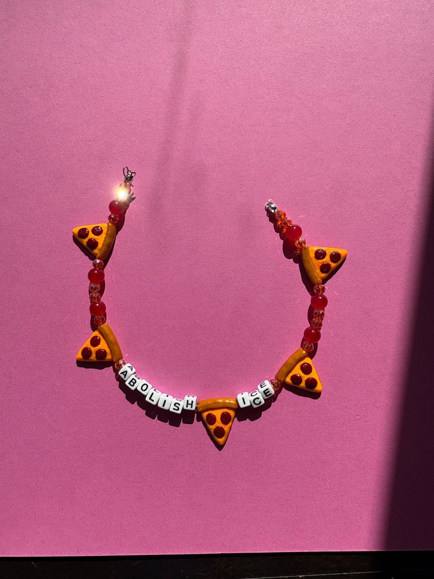 Abolish ICE pizza bag charm