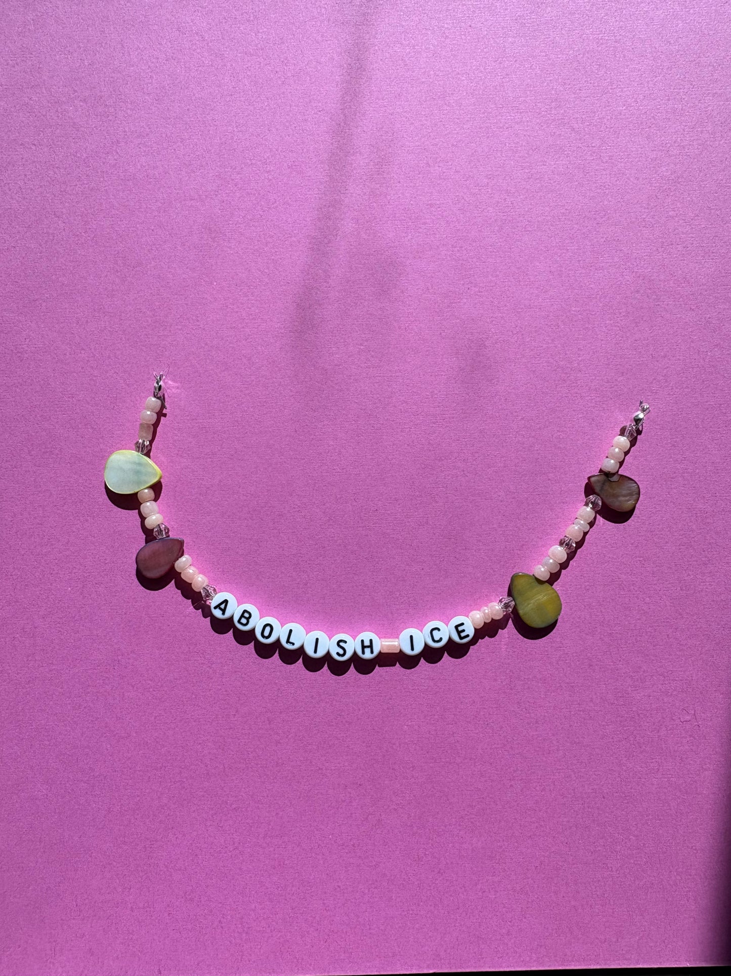 Abolish ICE peach bracelet or bag charm 