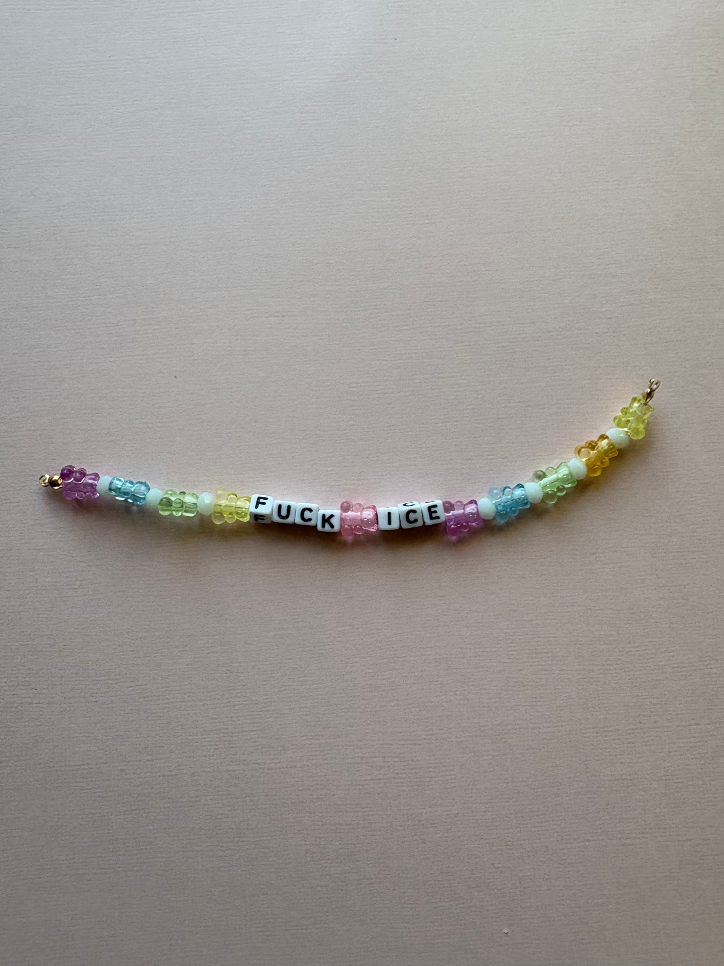 FUCK ICE pastel gummy bears phone charm or bracelet