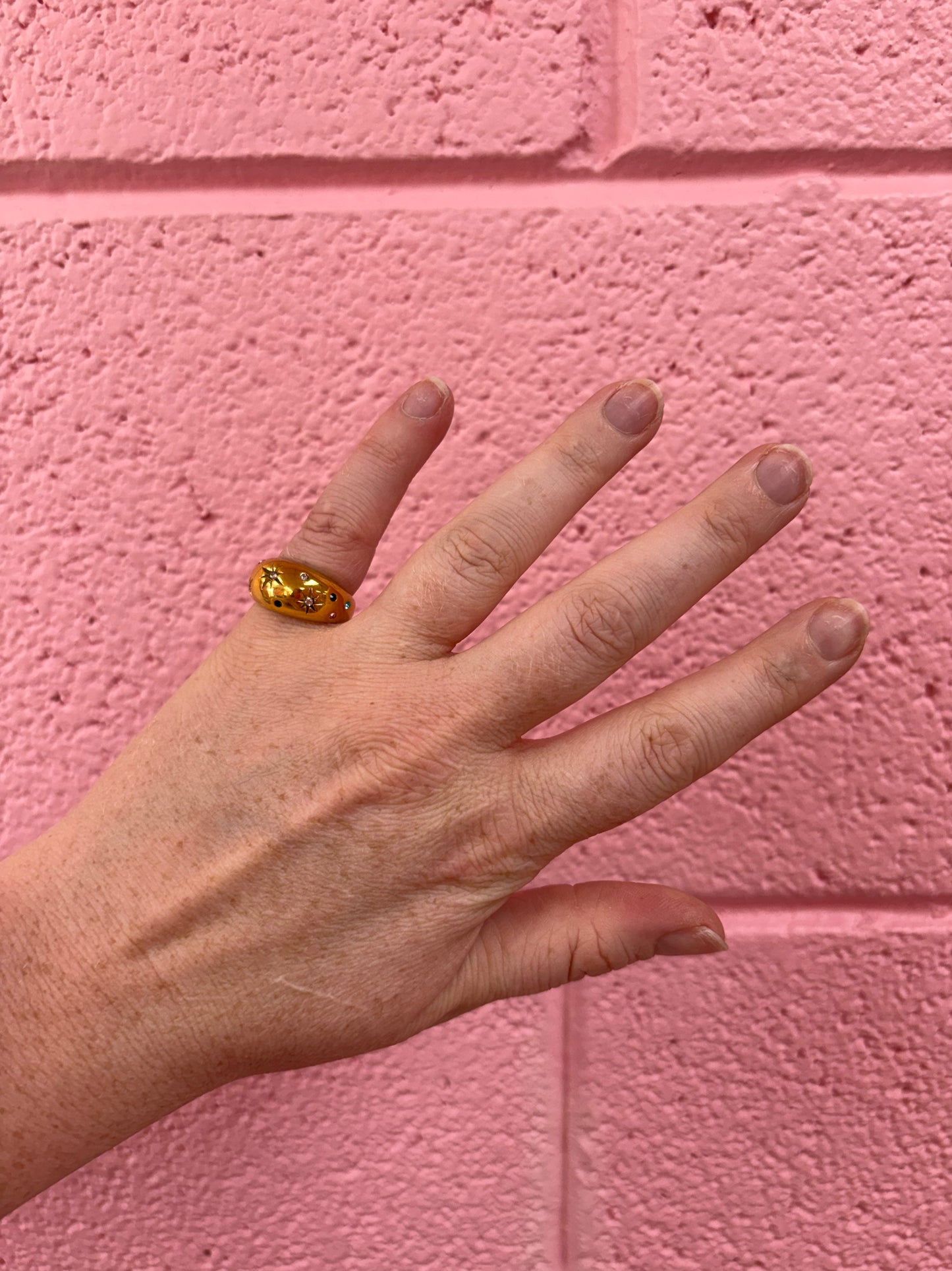 Multicolored Night Sky Titanium Ring