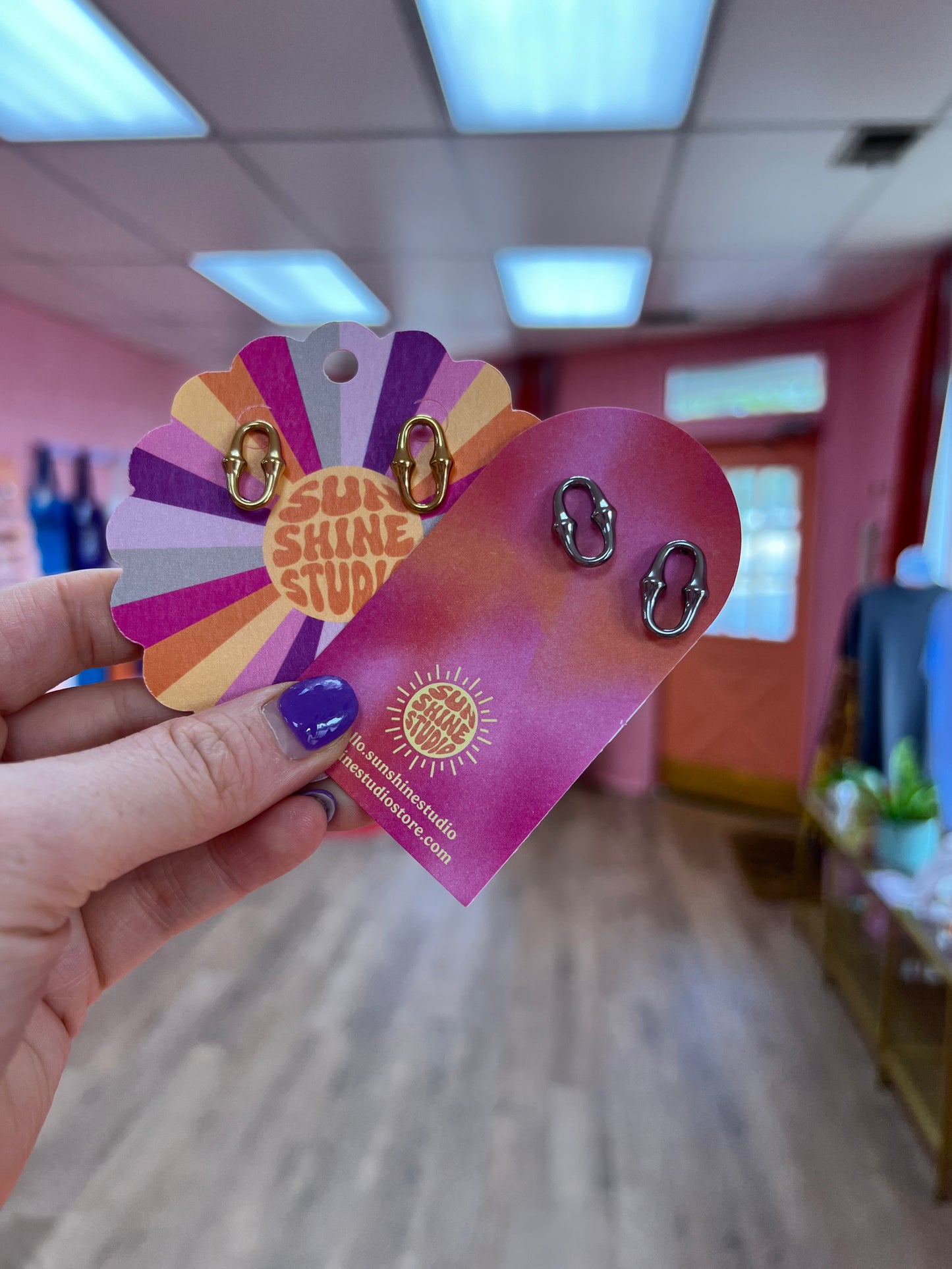 Knobbed Titanium Stud Earrings