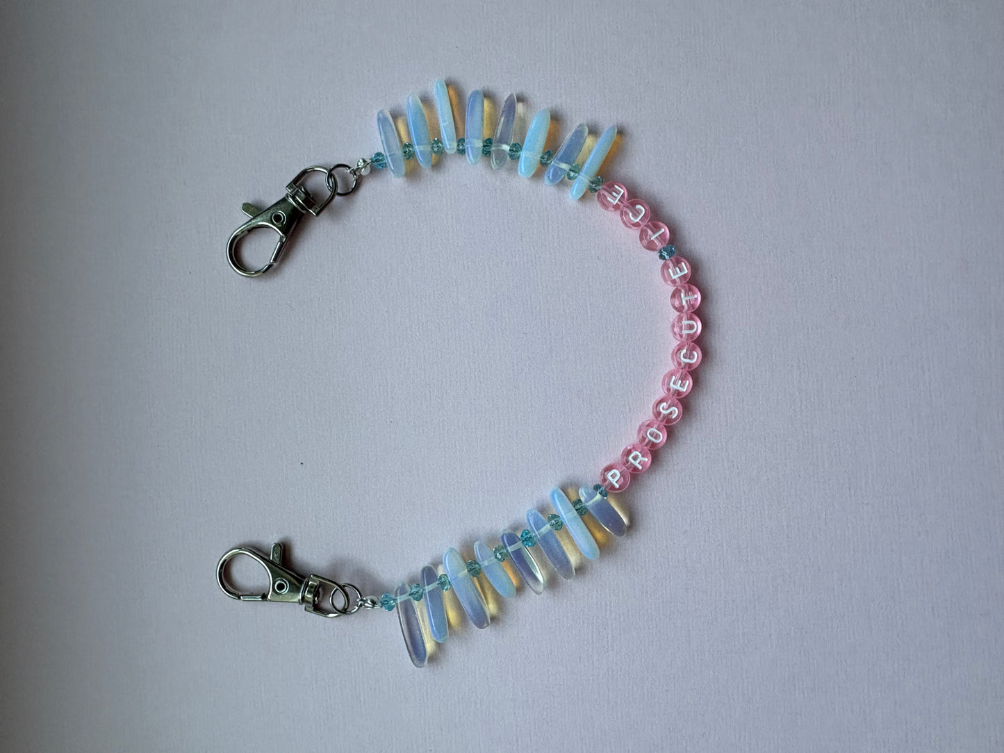 PROSECUTE ICE holographic icicle bag charm