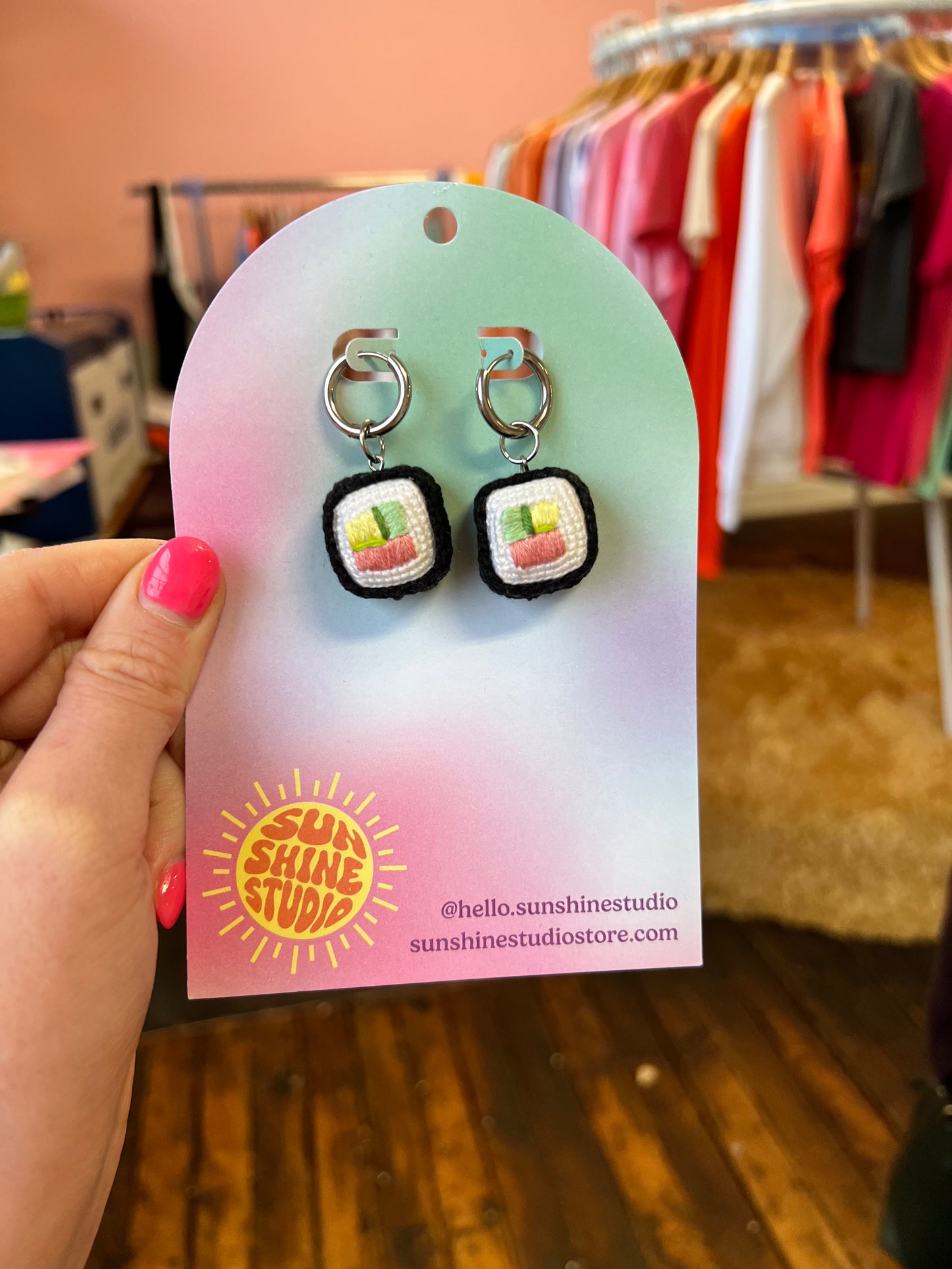 Crochet Sushi Earrings