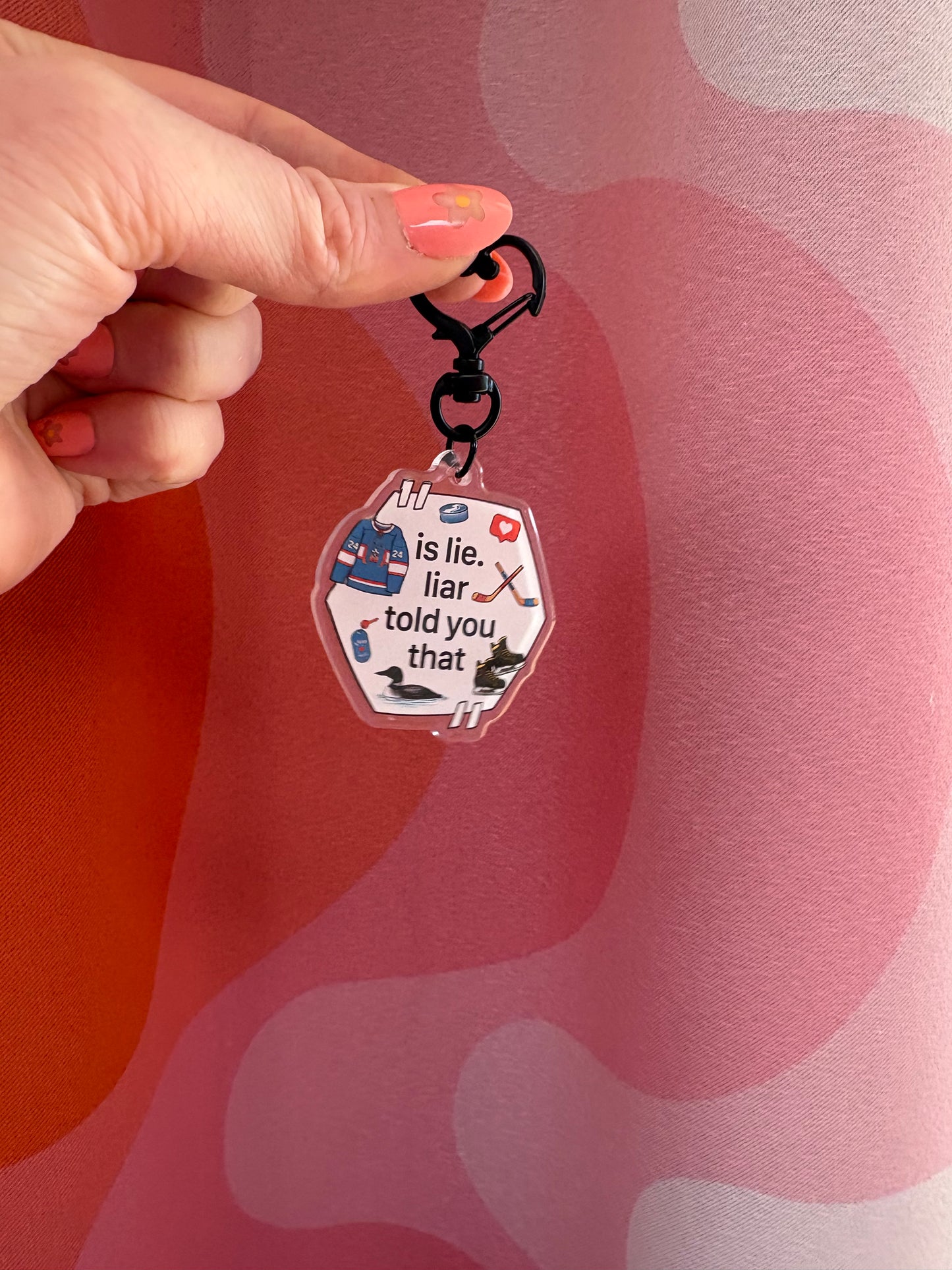 “Is Lie. liar Told You That” Heated Rivalry Bag Charm