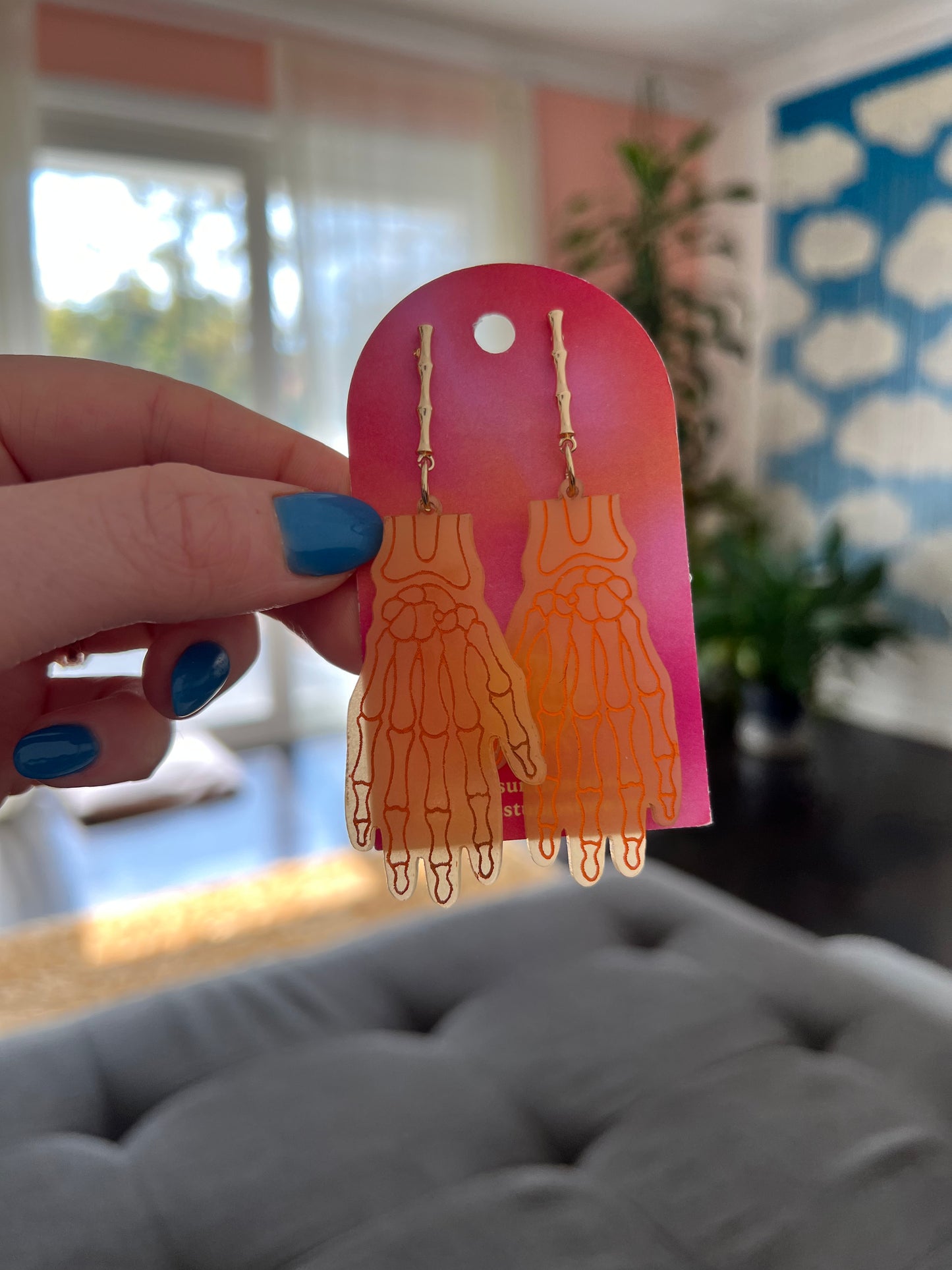 Glow-In-The-Dark Lazy Bones Earrings