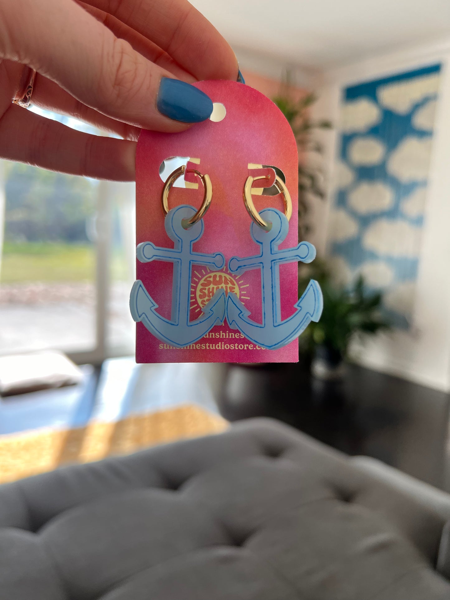 Anchor acrylic earrings