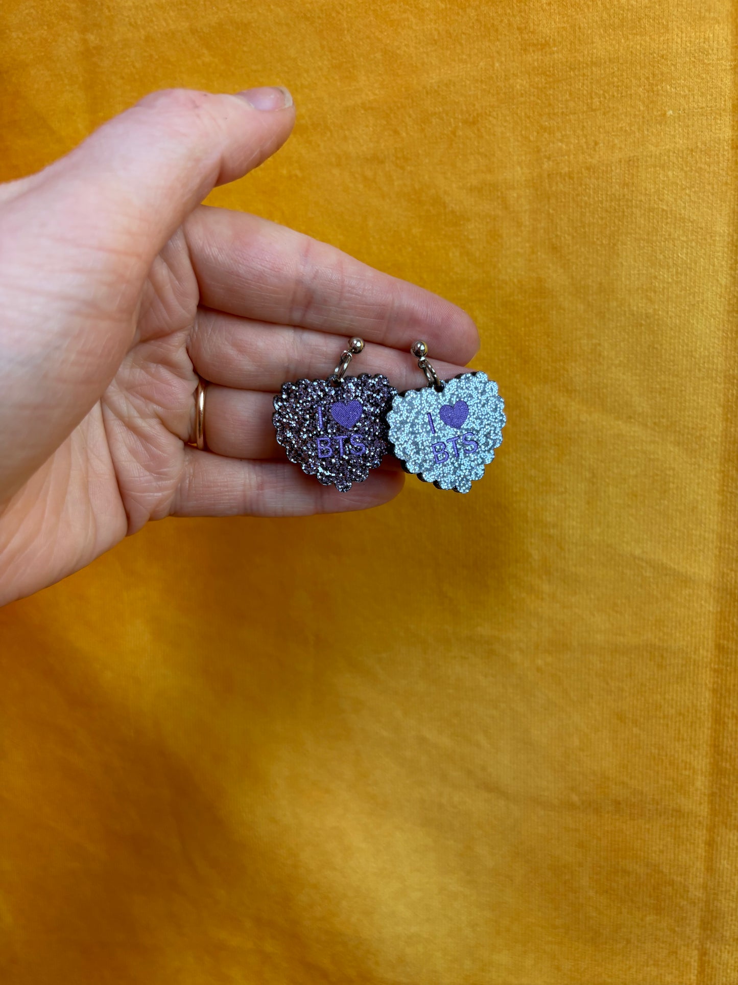 I Heart BTS Acrylic Earrings