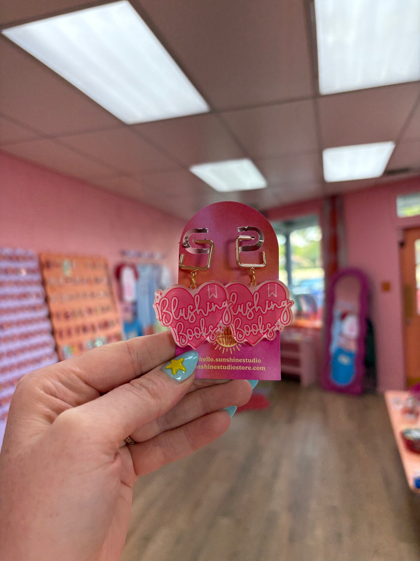 “Blushing Books” Earrings