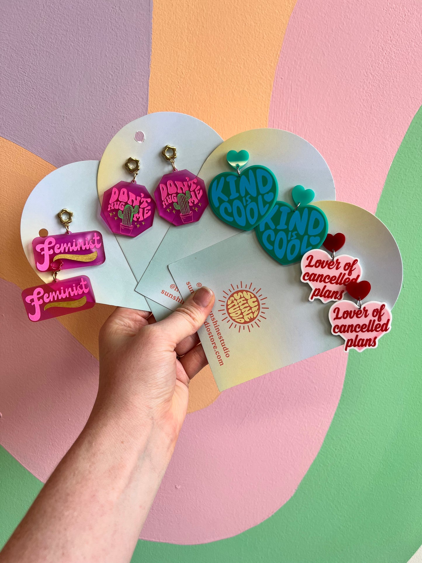 Painted Word Earrings