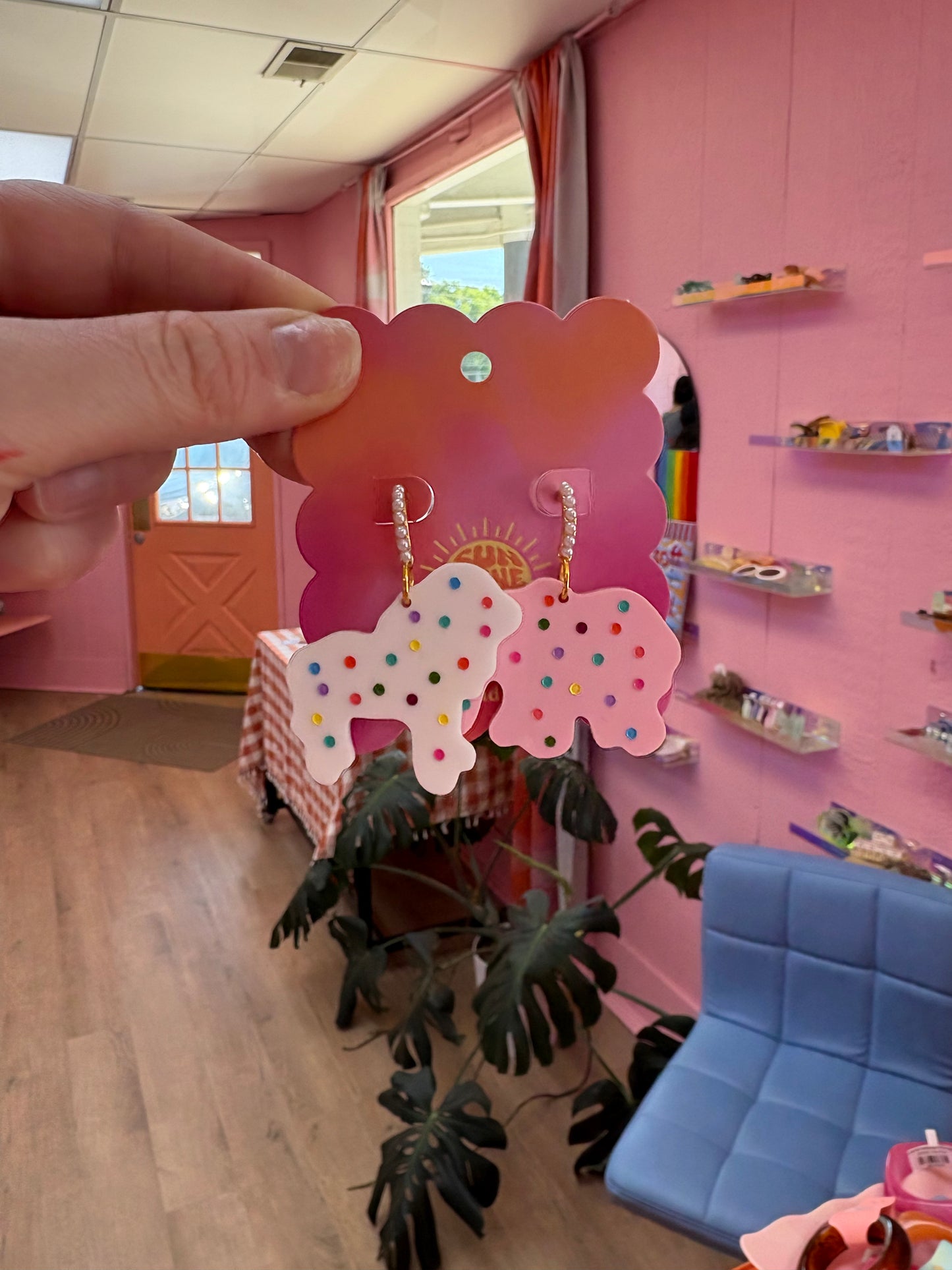 Frosted Animal Cracker Earrings