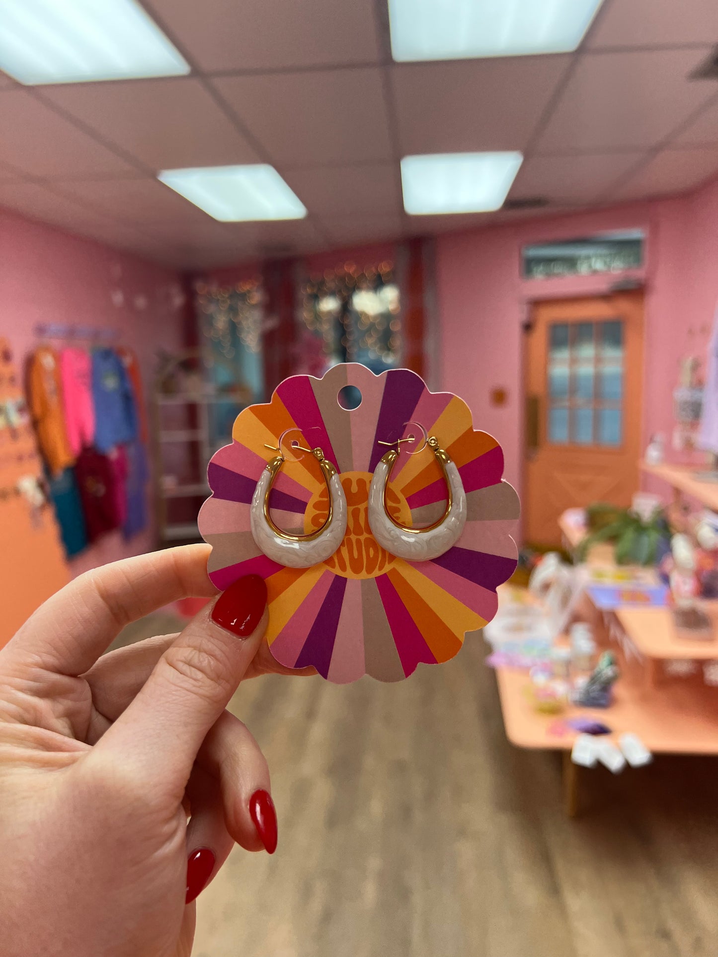 Titanium colored enamel hoop (heavy)