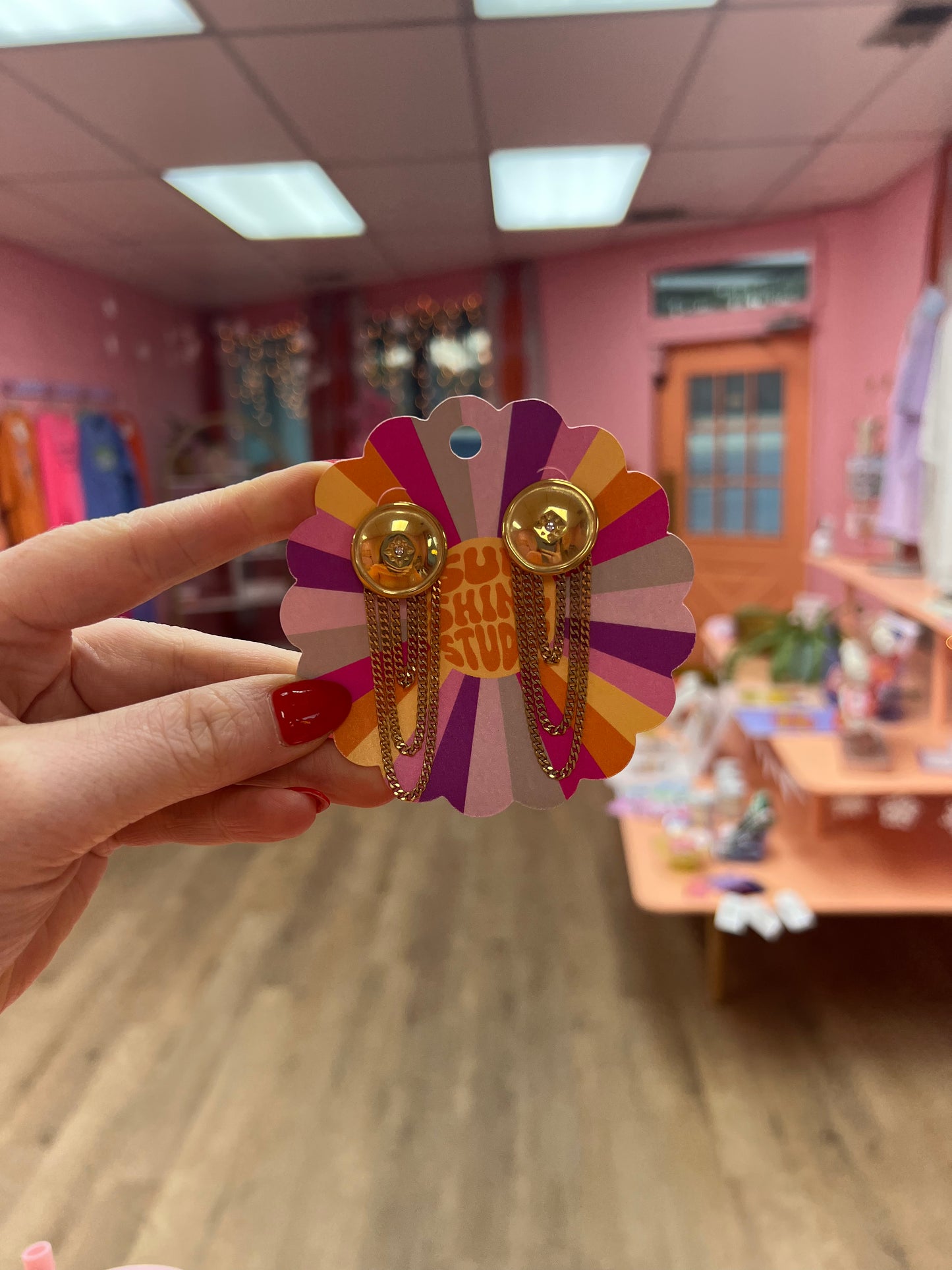 Majestic chain titanium earrings