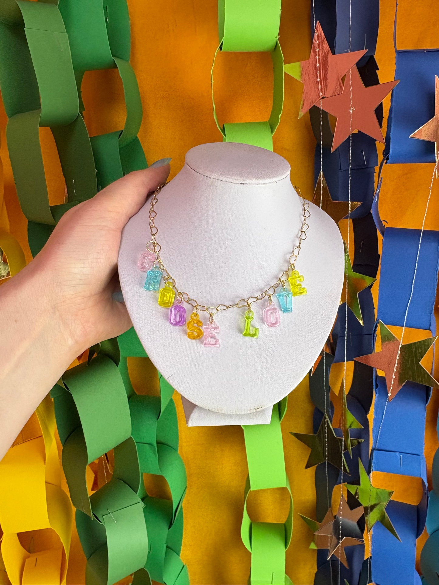Choose Love Colorful Charm Necklace