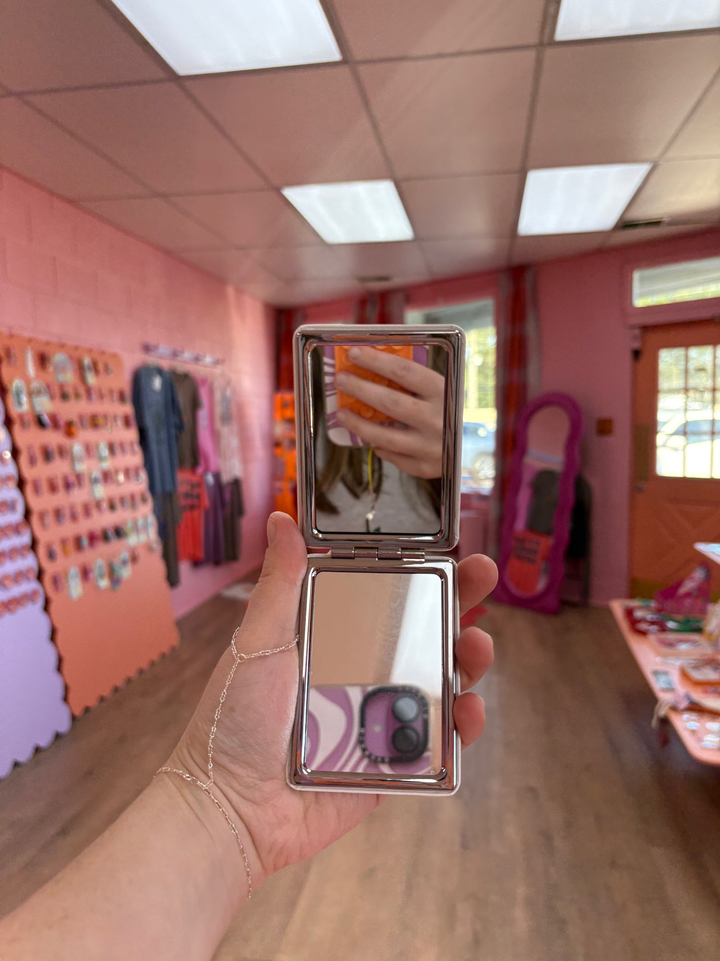 Printed Rectangle Travel Mirror