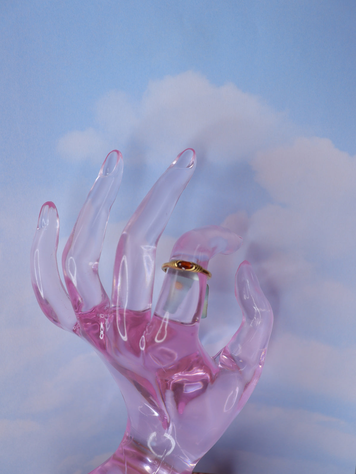 Slim Ripples Gem Titanium Ring