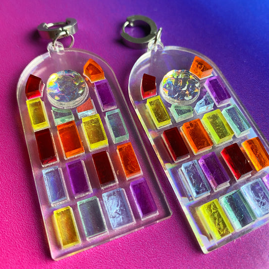 Window To Your Soul Rainbow Earrings
