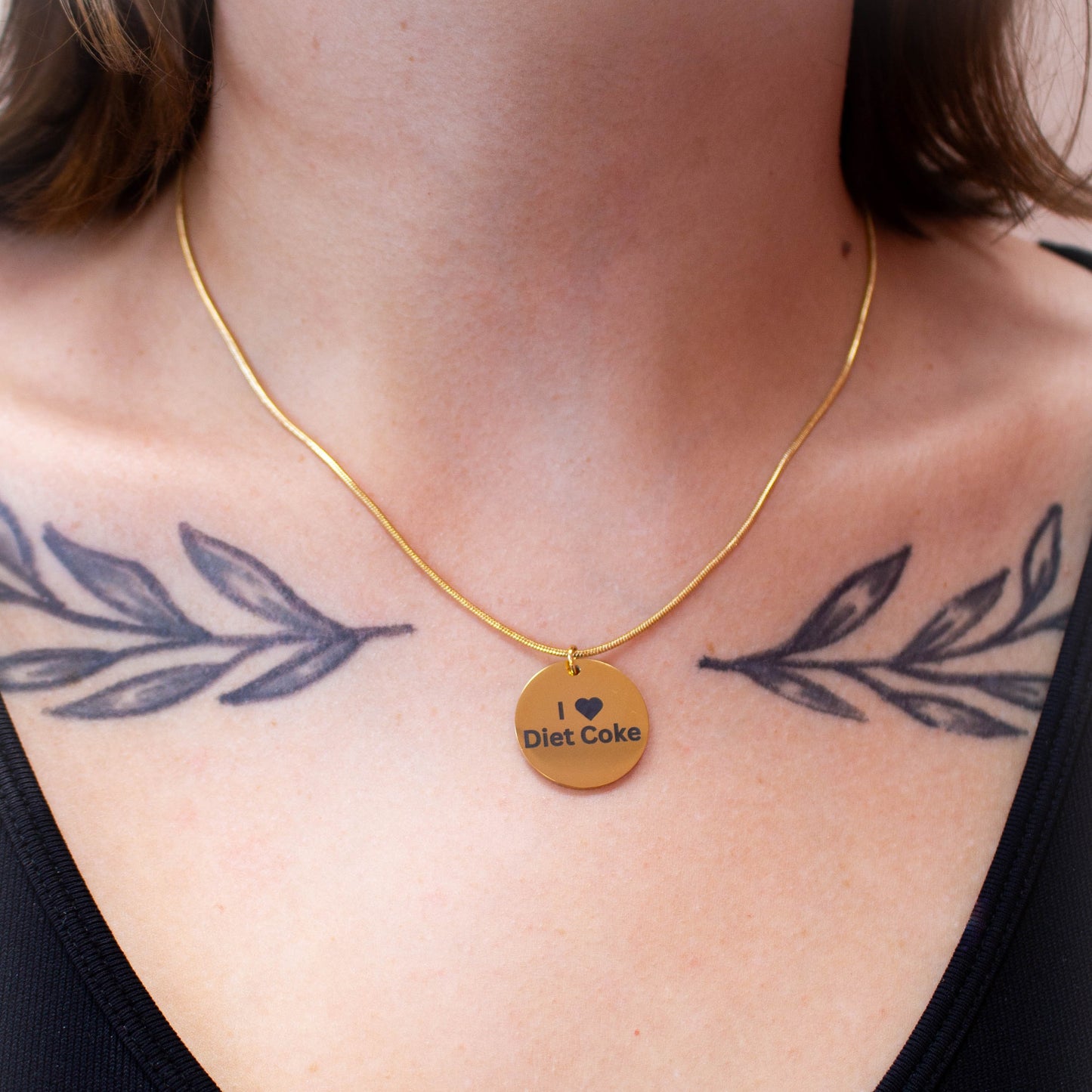 "I Heart Diet Coke" Engraved Necklace