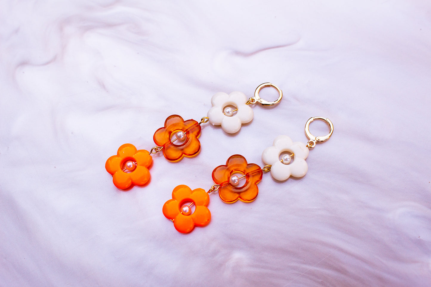 Orange Cream Flower Dangles