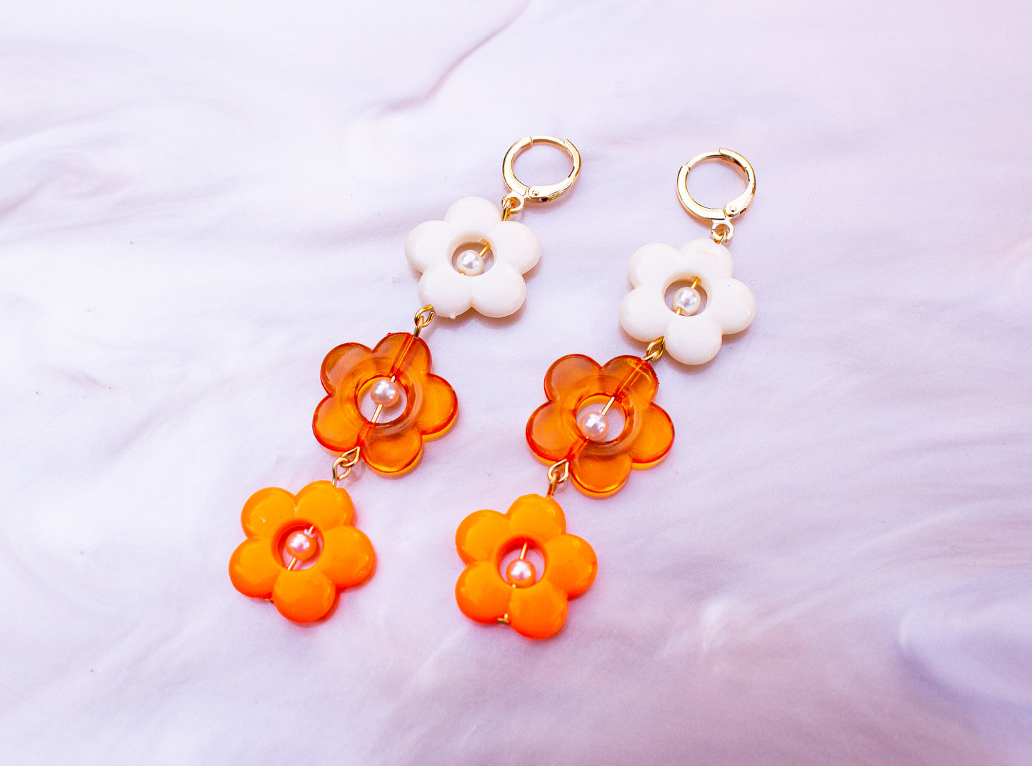 Orange Cream Flower Dangles