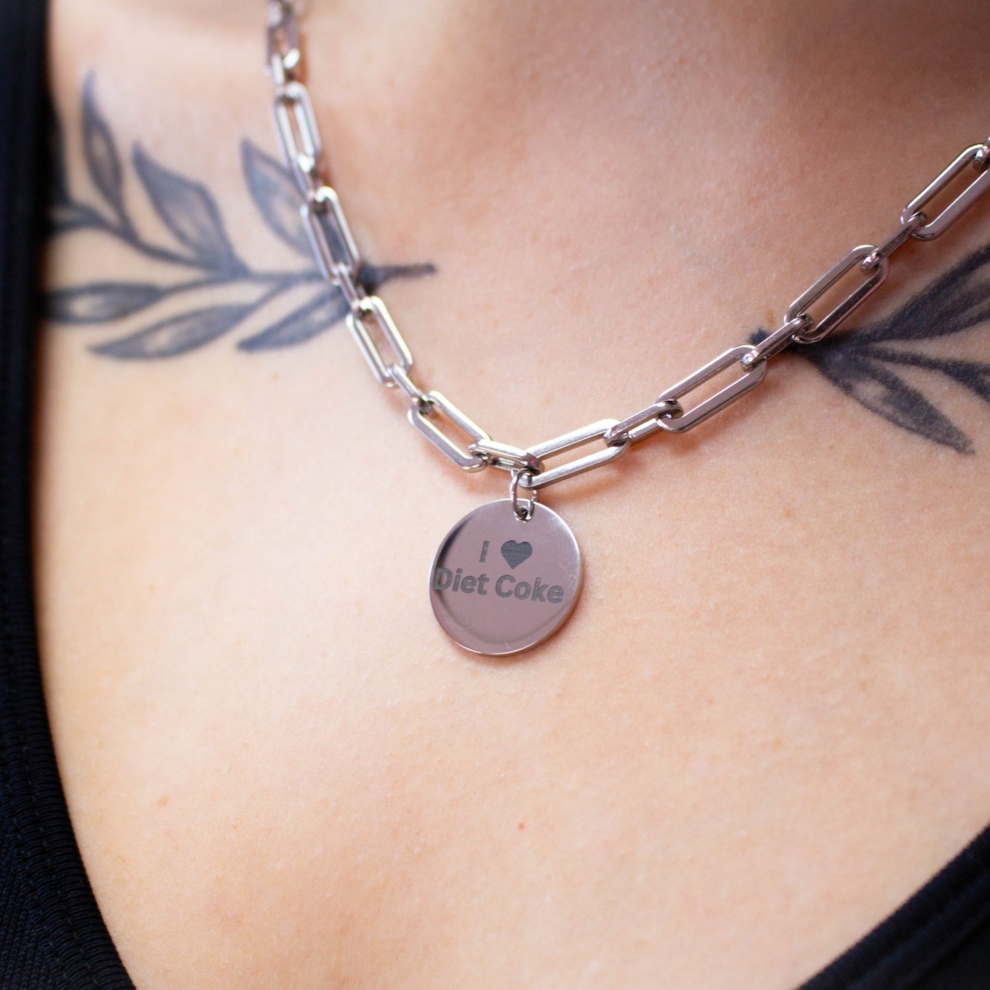 "I Heart Diet Coke" Engraved Necklace