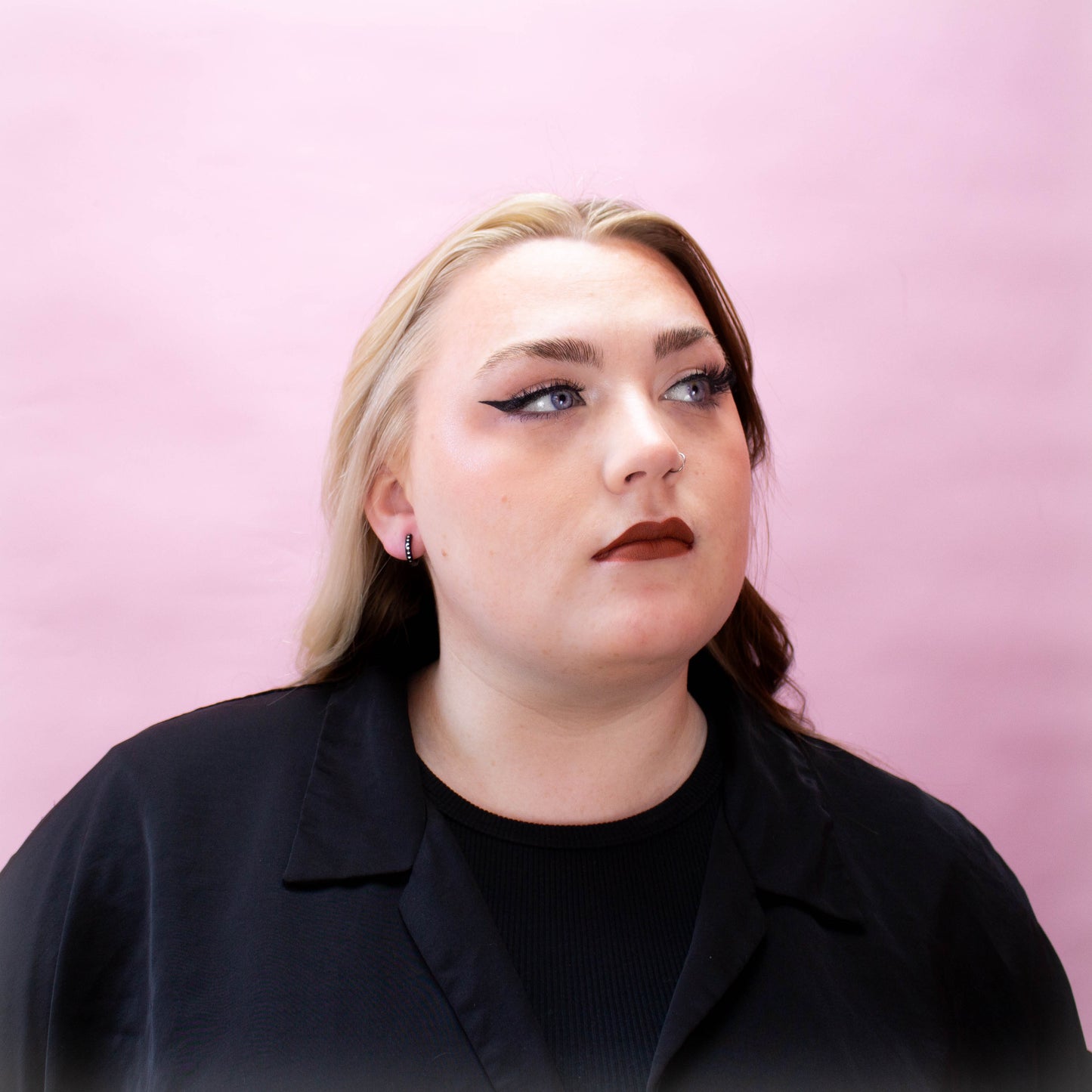 Titanium Serpentine Black Hoops