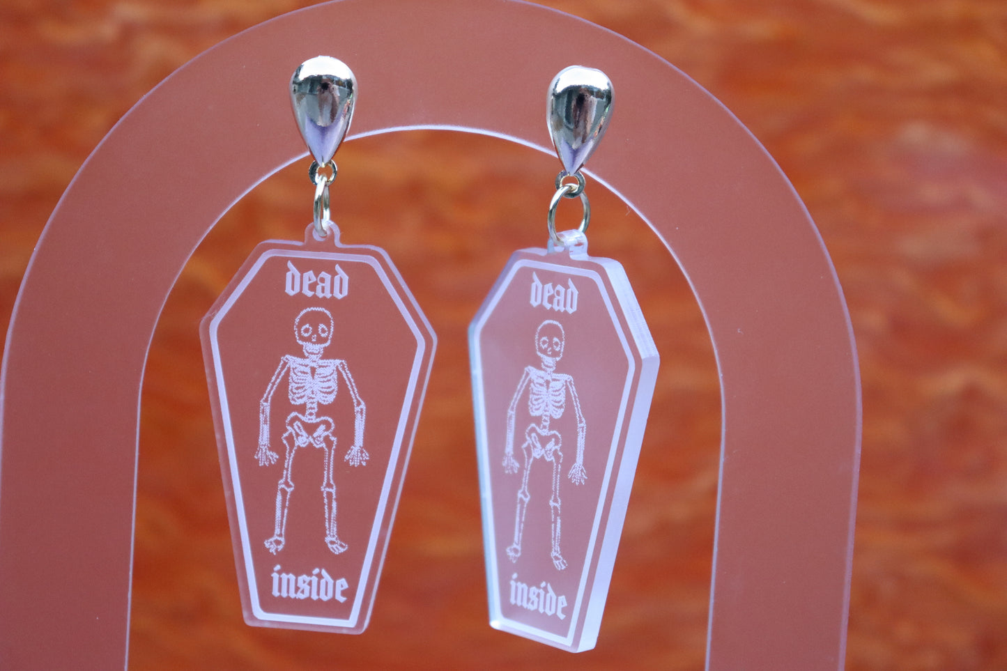 "Dead Inside" Tombstone Earrings