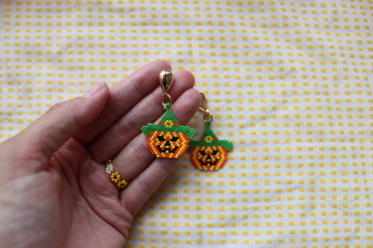 Unique Beaded Halloween Earrings