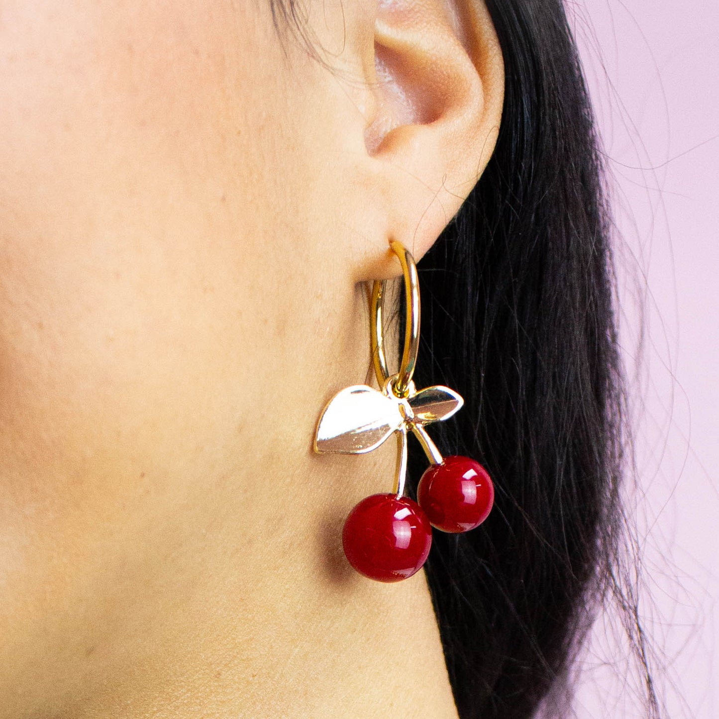 Cherry Charm 2-in-1 Hoops