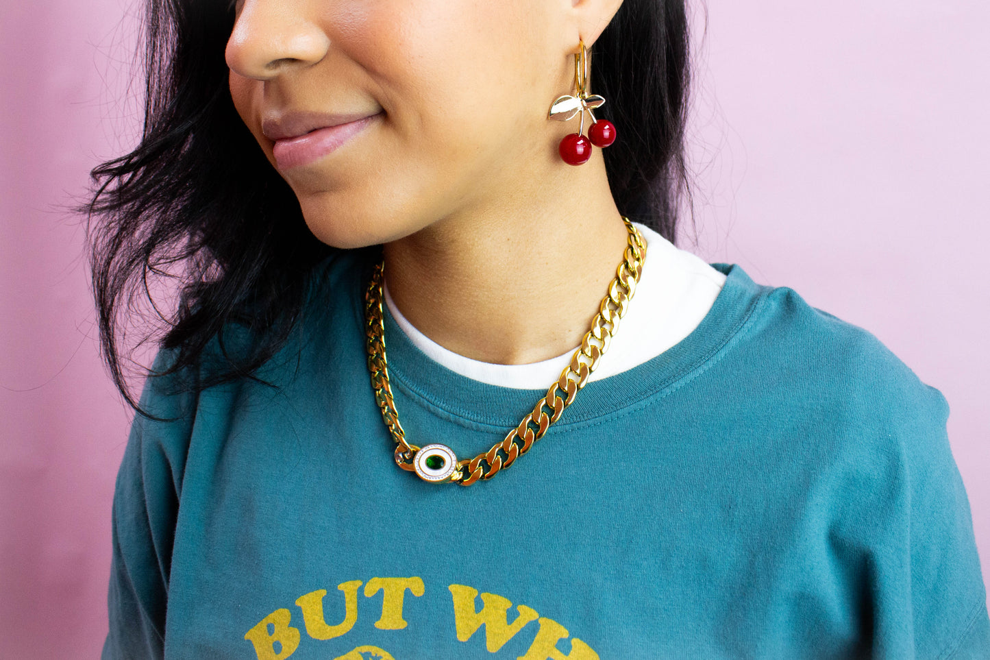 Cherry Charm 2-in-1 Hoops