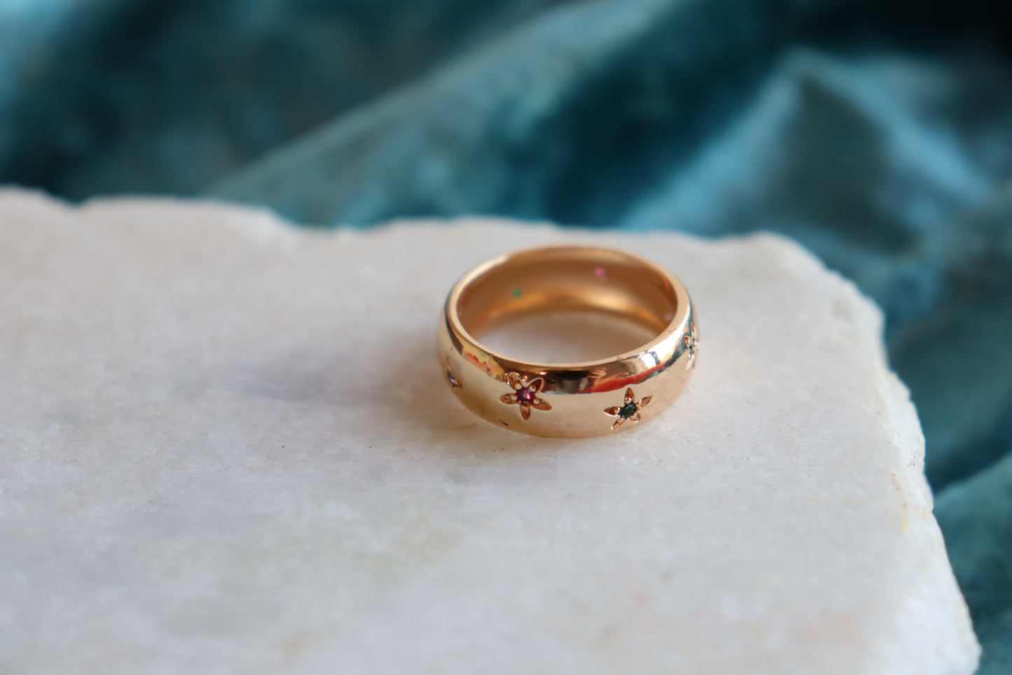 Shooting Stars Titanium Ring