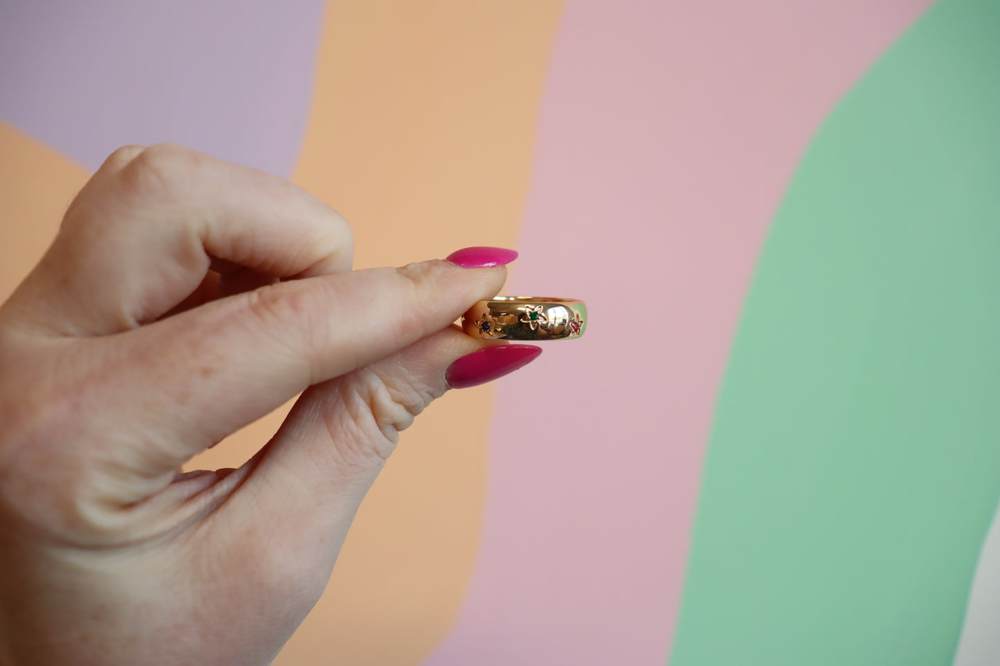 Shooting Stars Titanium Ring