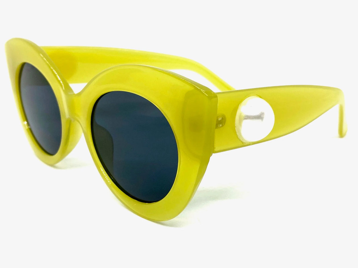 Retro Cat Eye Sunglasses with Pearl Accent
