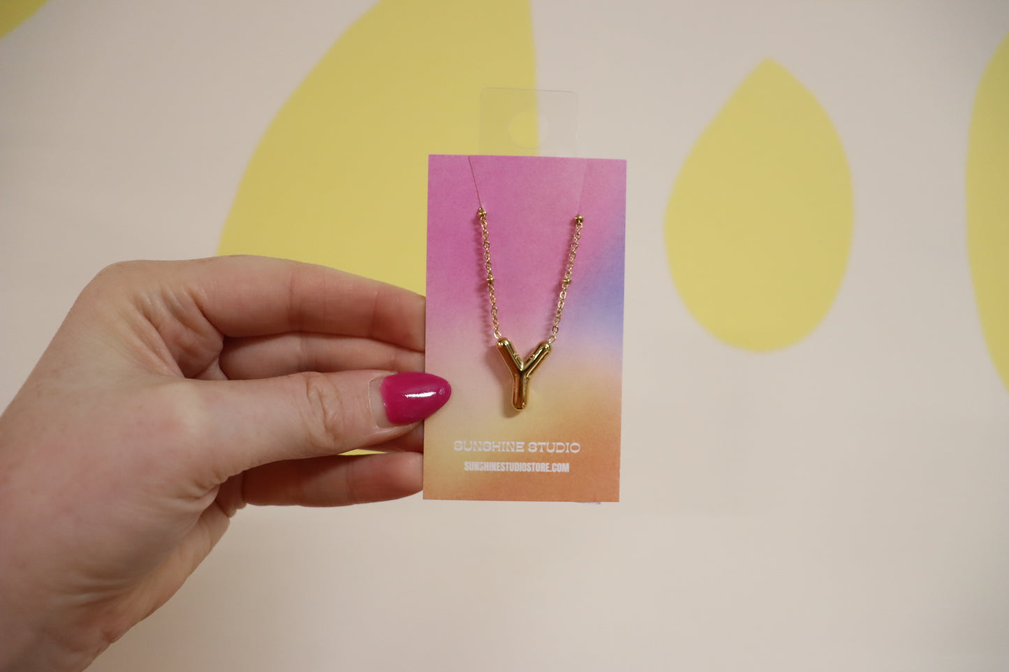 Balloon Letter Necklace-Stainless Steel