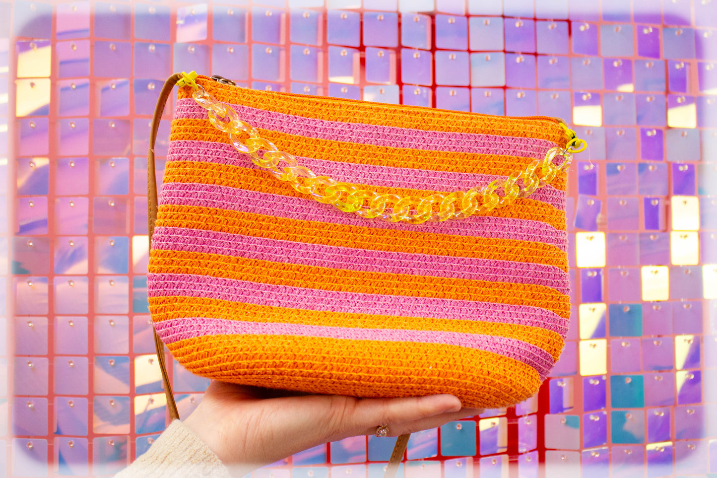 Bottled Sunshine - Iridescent Yellow Bag Chain