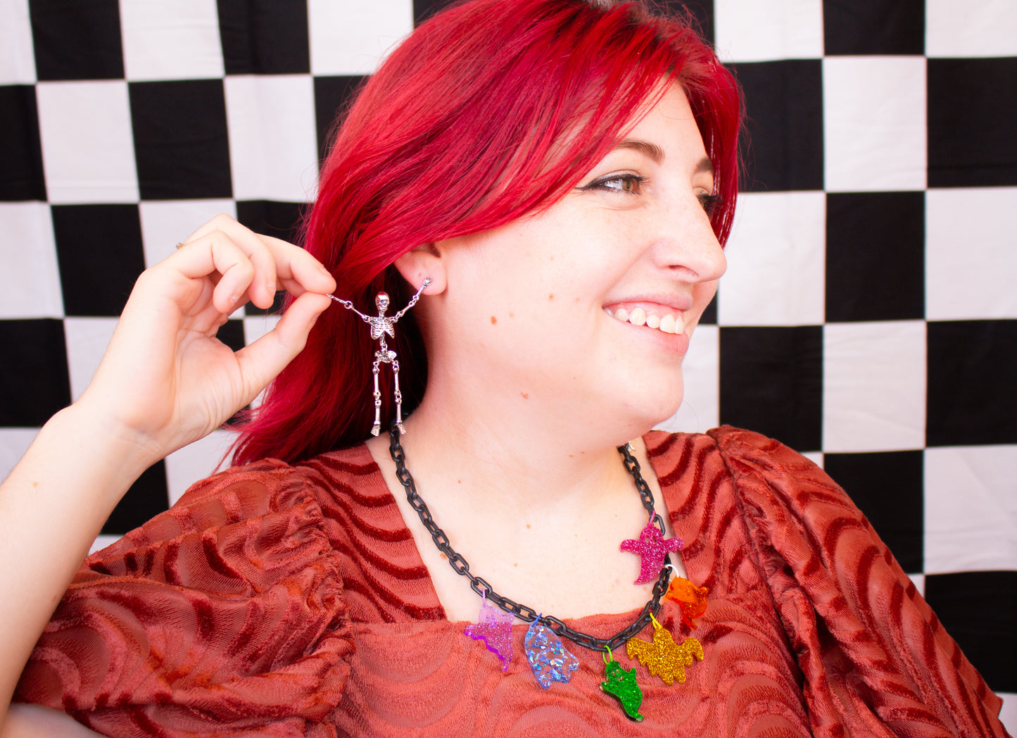 I Have a Bone to Pick With You - Dangling Skeleton Earrings