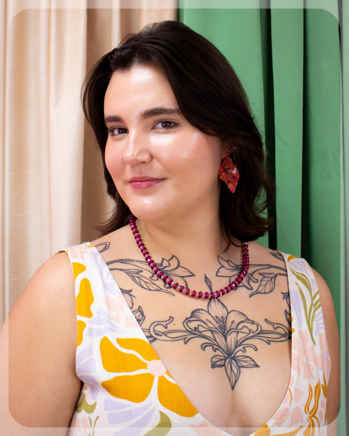 Painted Conch Shell Earrings
