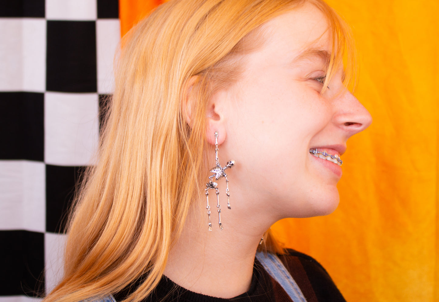 I Have a Bone to Pick With You - Dangling Skeleton Earrings