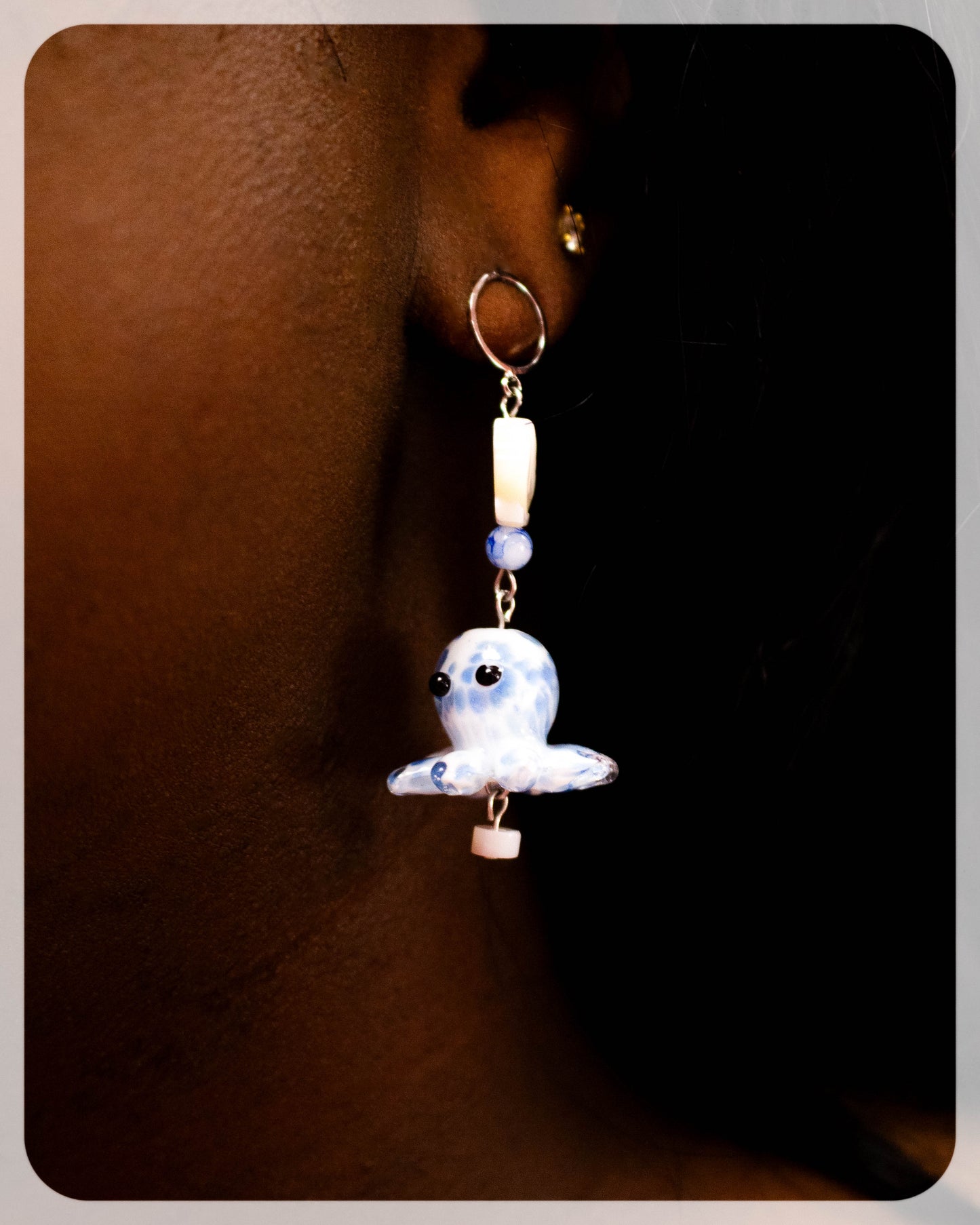 Glass Speckled Octopus Earrings