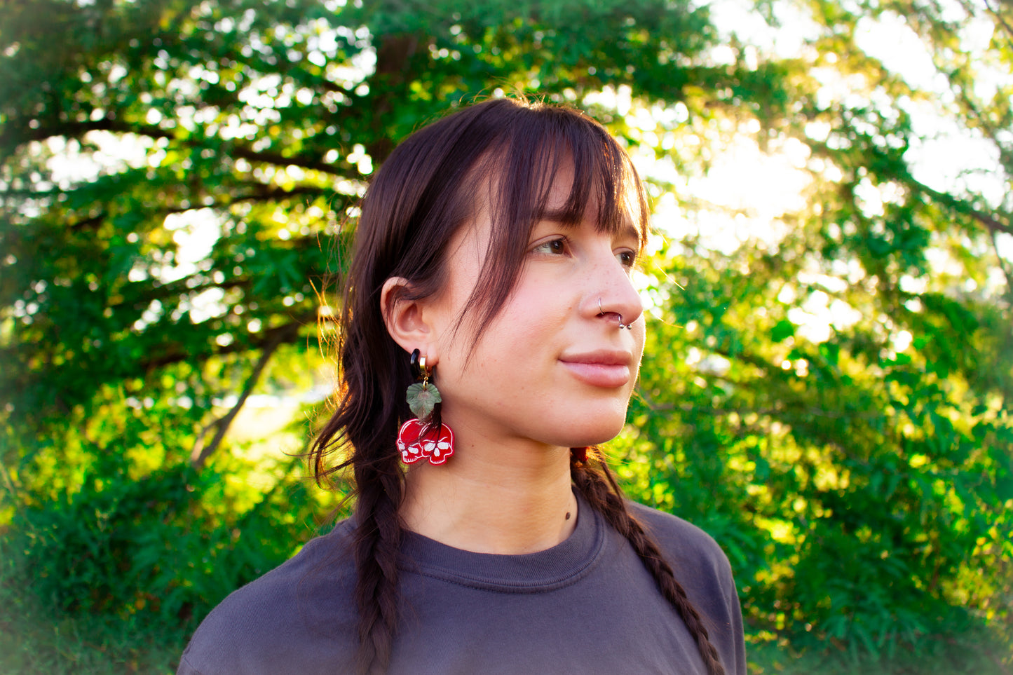 "Dying to Have Fun" Cherry Skeleton Earrings