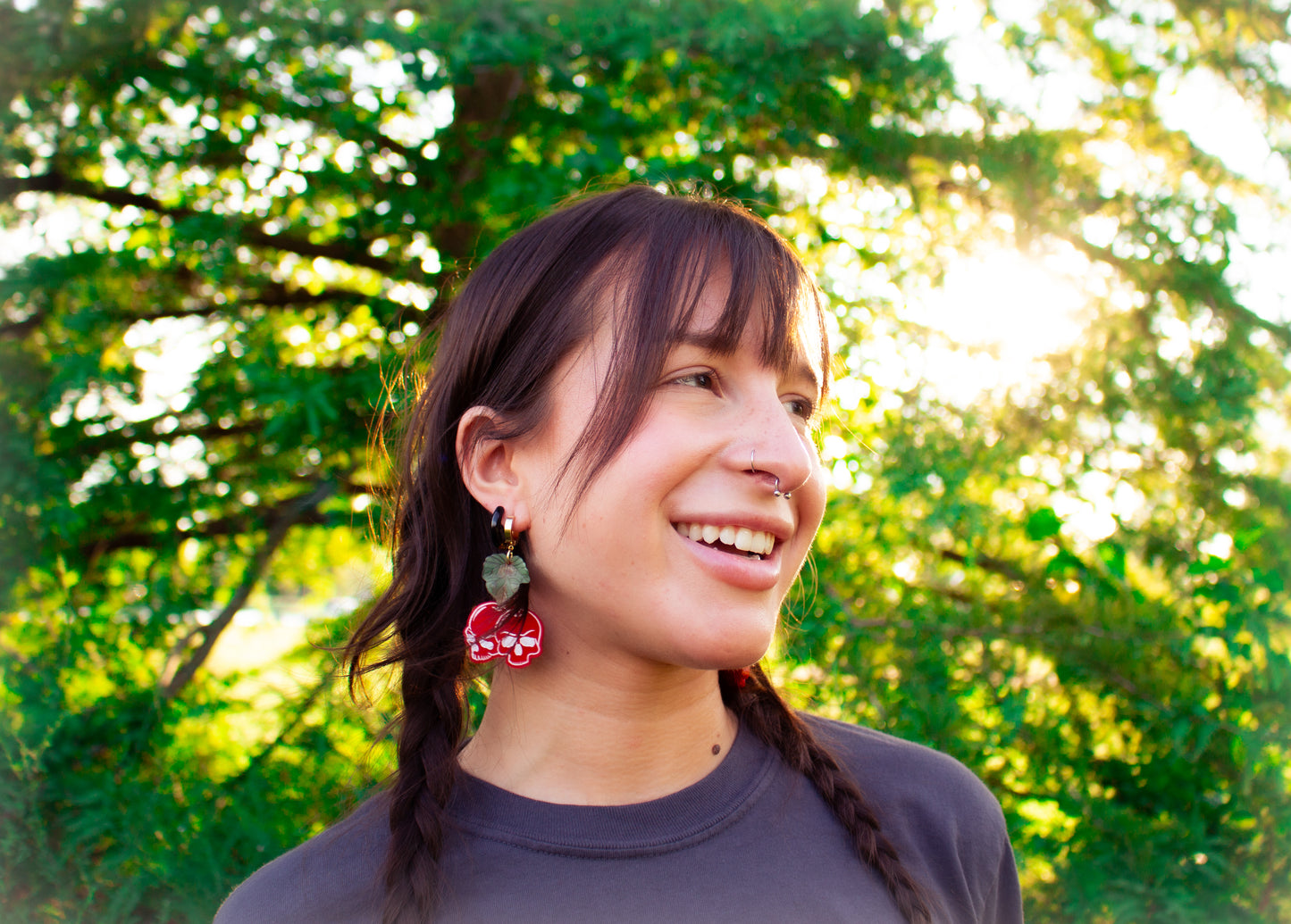 "Dying to Have Fun" Cherry Skeleton Earrings