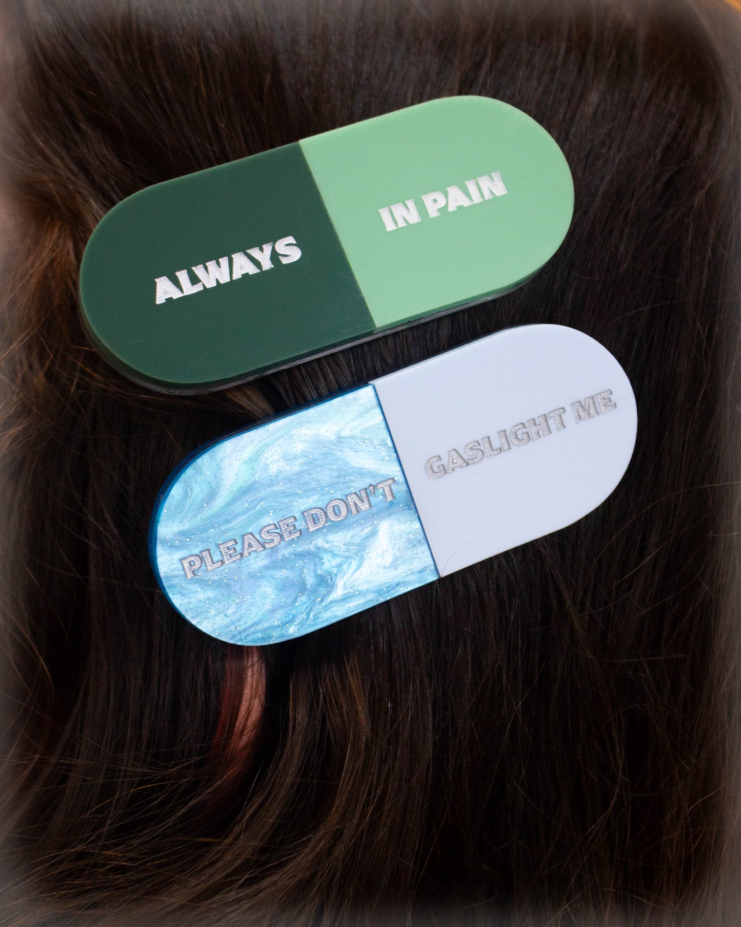 "Please Don't Gaslight Me" Pill Barrette