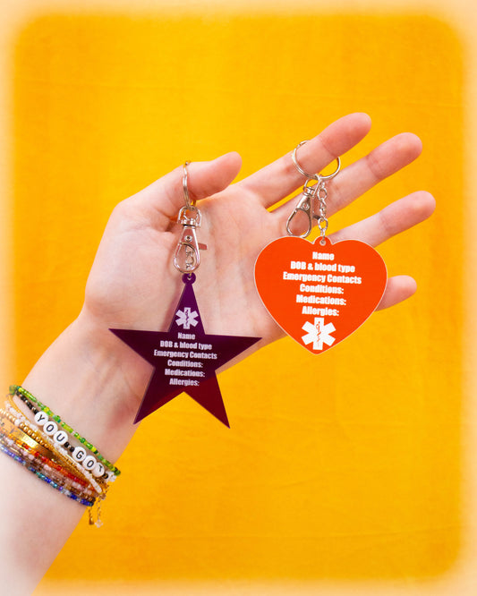 Customizable Medical Info Keychain