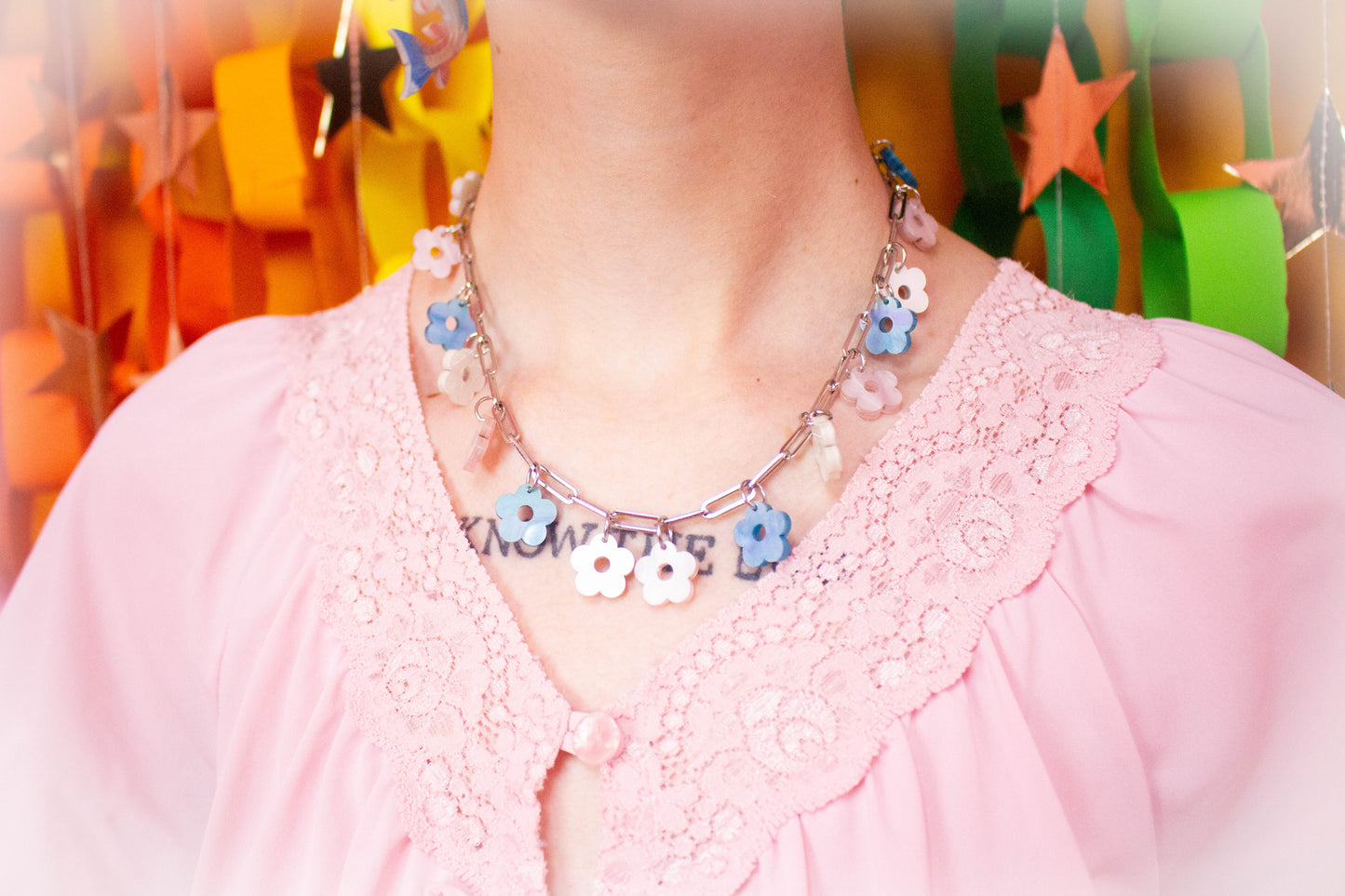 Flower Fields all Year-Rainbow Titanium Necklace