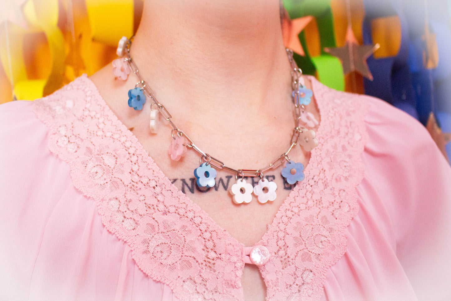 Flower Fields all Year-Rainbow Titanium Necklace