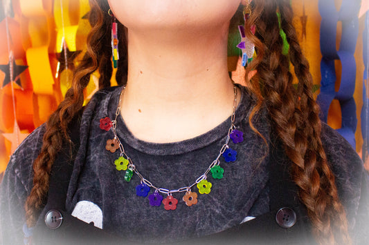 Flower Fields all Year-Rainbow Titanium Necklace