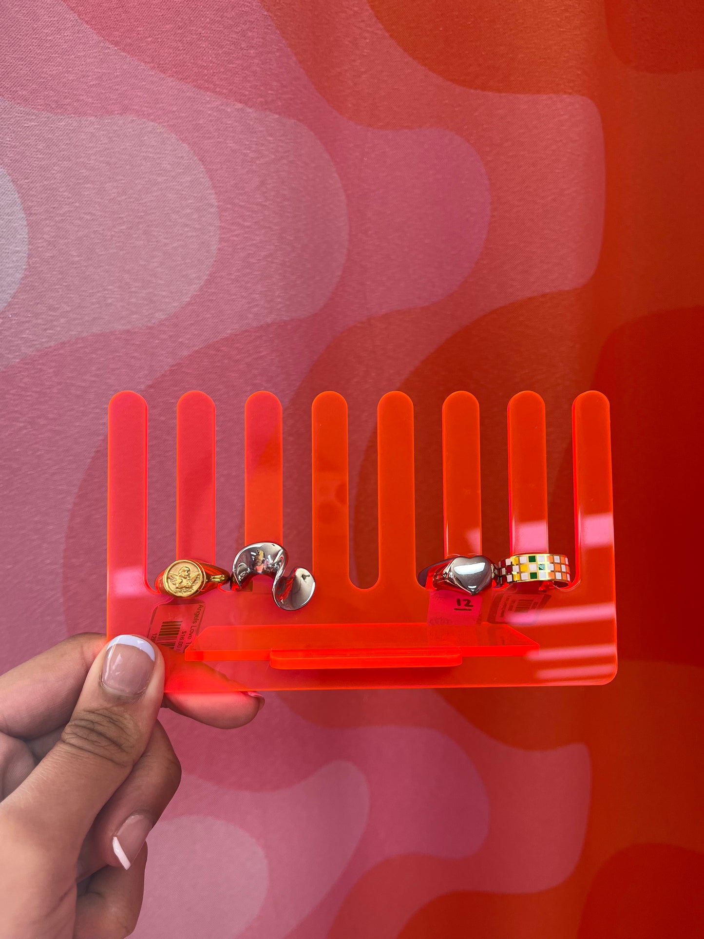 Pink Holographic Ring Holder
