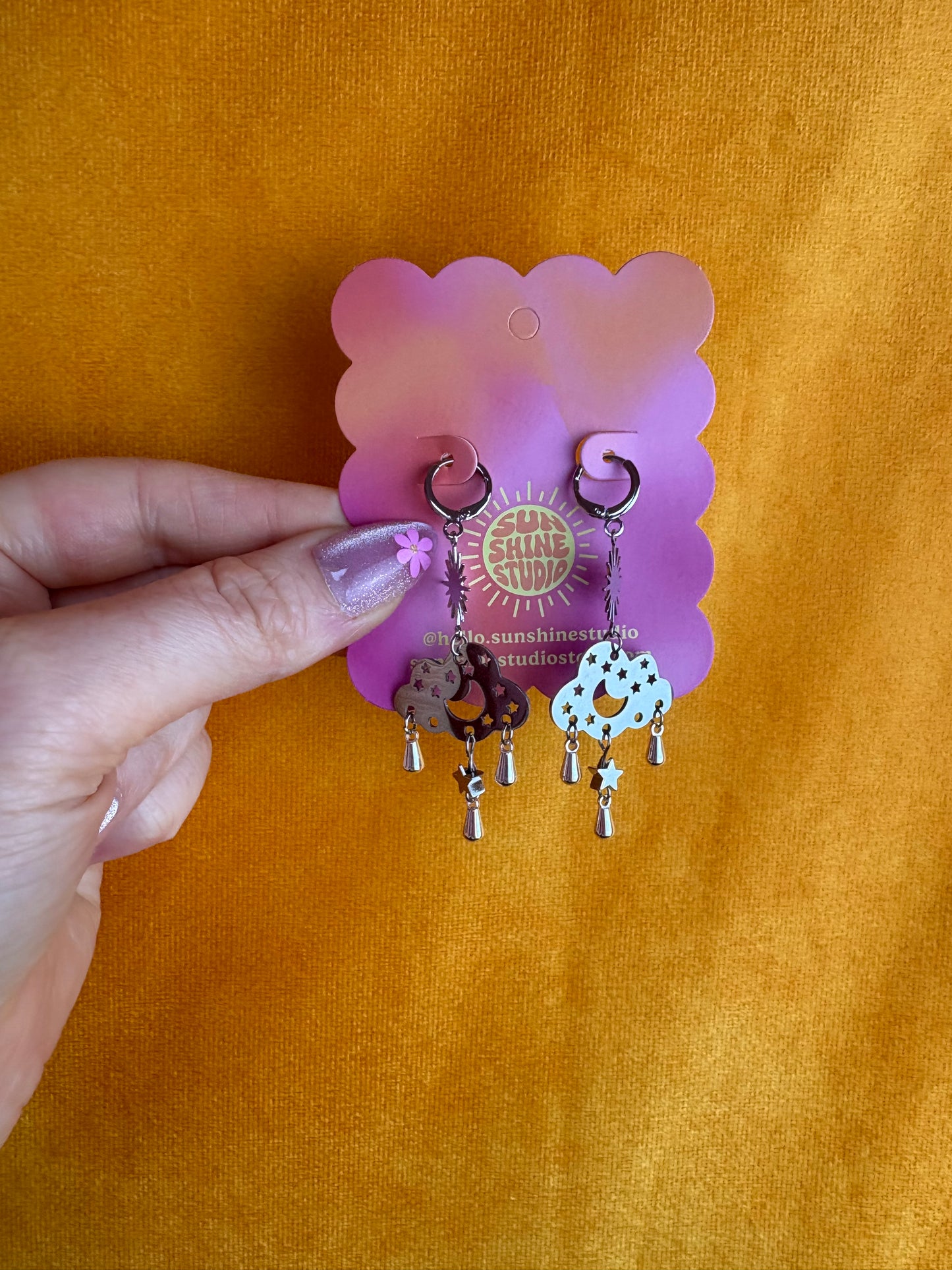 Silver Cloud Raindrop Earrings