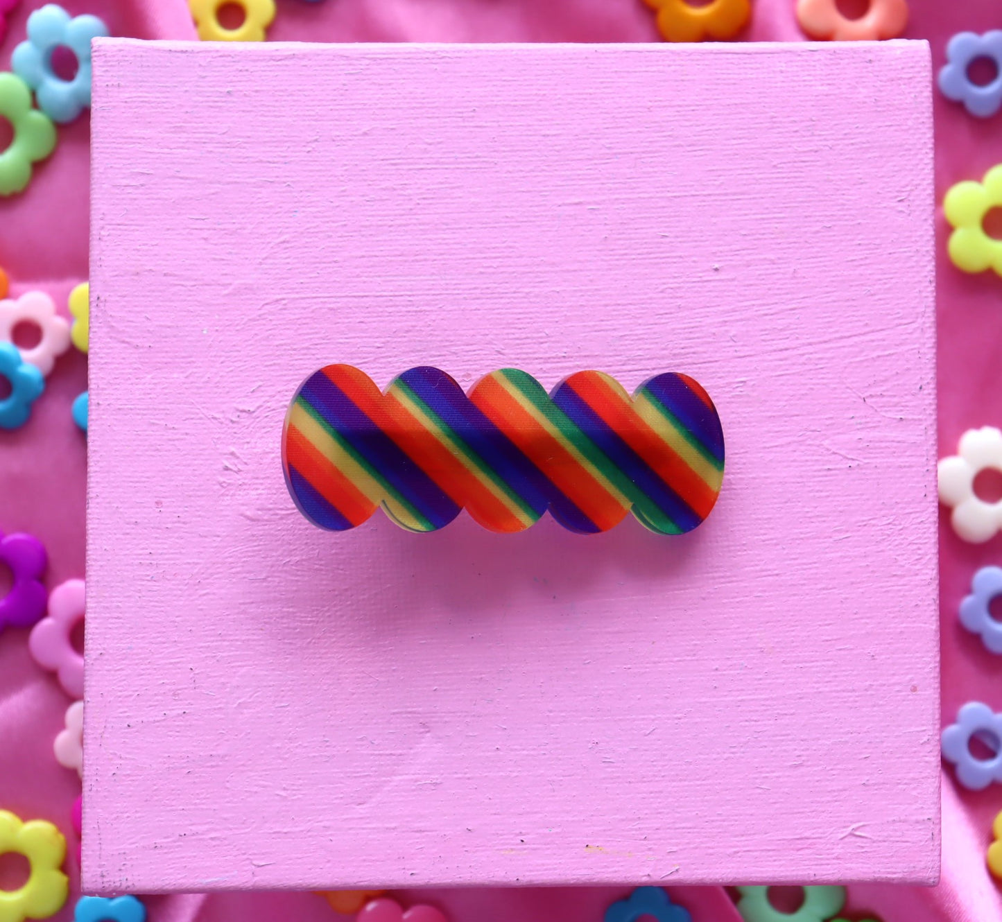 Rainbow Striped Barrettes